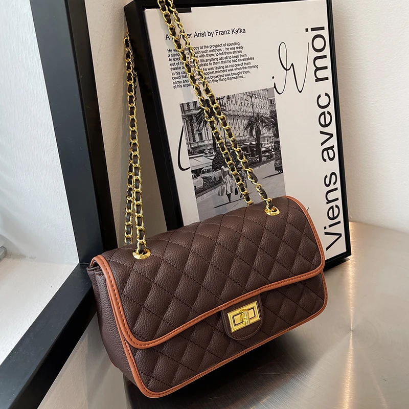 

High Quality Chain Women's Shoulder Crossbody Bags 2021 Luxury Brand Designer Handbag Ladies Messenger Bags Clutch Purses