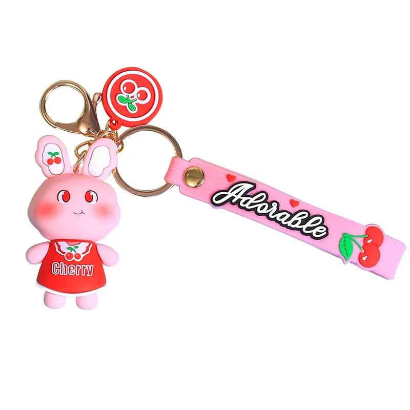 

Cartoon creative hairpin duck cherry bear rabbit keychain fashion pendant trend couple accessories car keychain