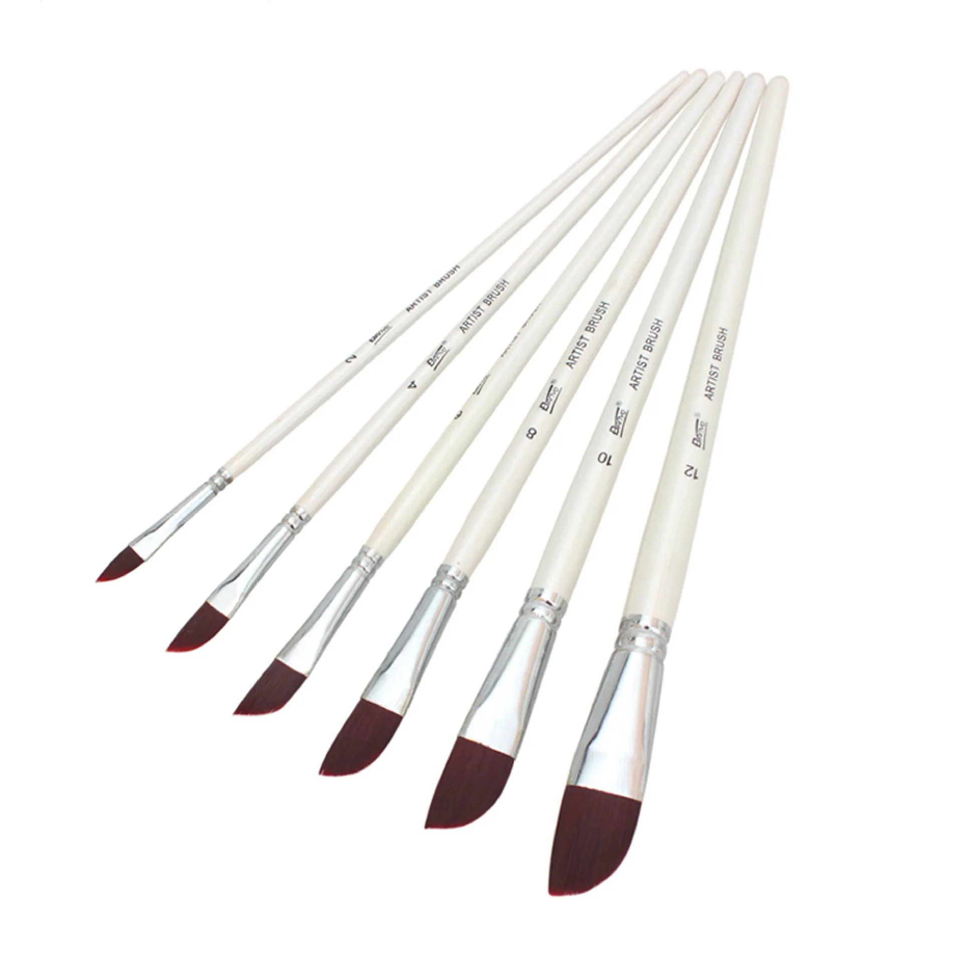 6 палочек Нейлоновая Щетка для волос набор белая косая пиковая щетка комбинация