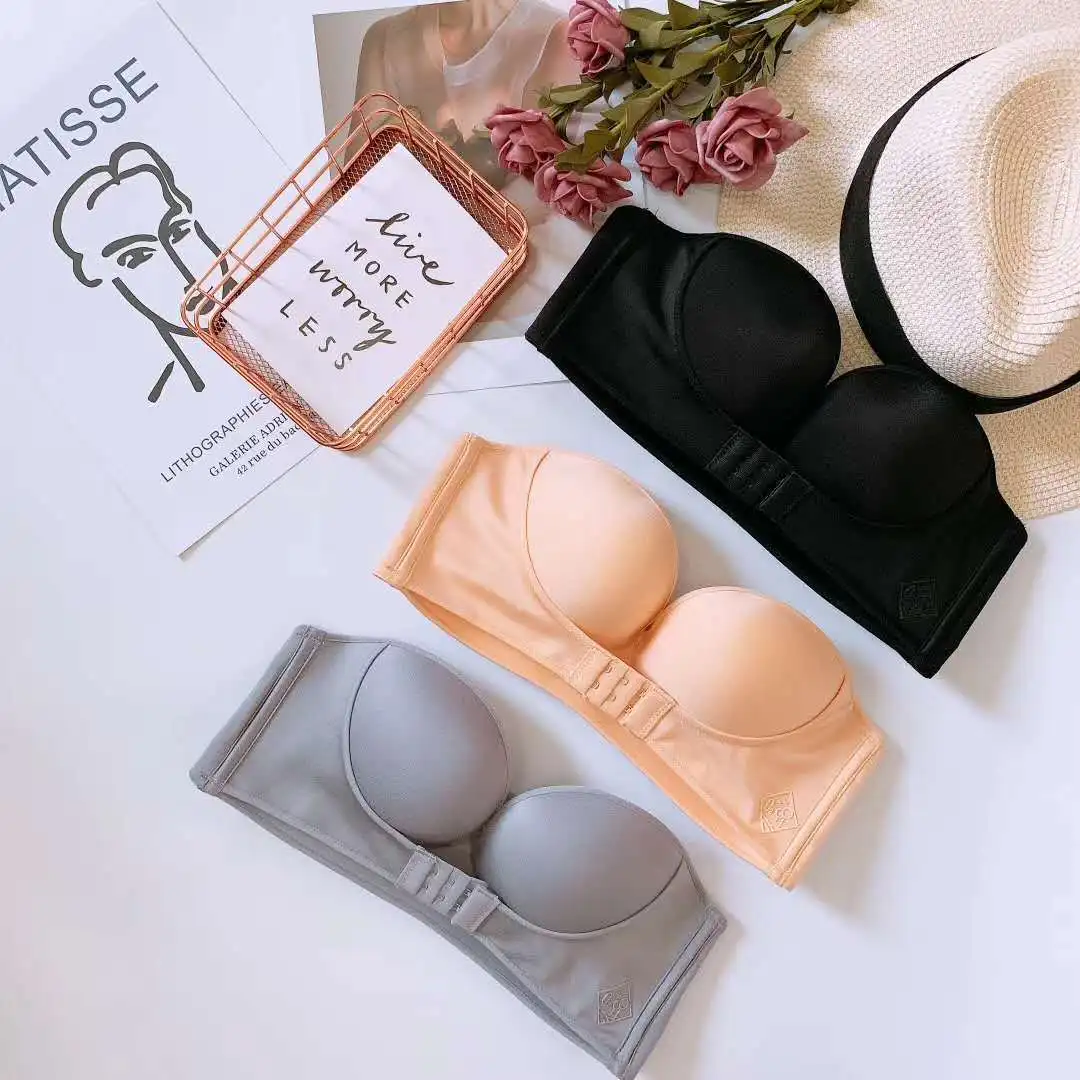 

Invisible bra women's underwear sexy corset push up solid color close fitting bra