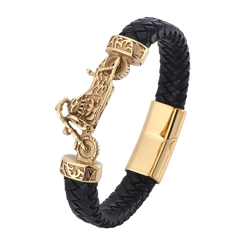 

Vintage Motorcycle Leather Bracelet for Men Handmade Weave Rope Charm Wristband Jewelry Accessories Friend Gift SP0781