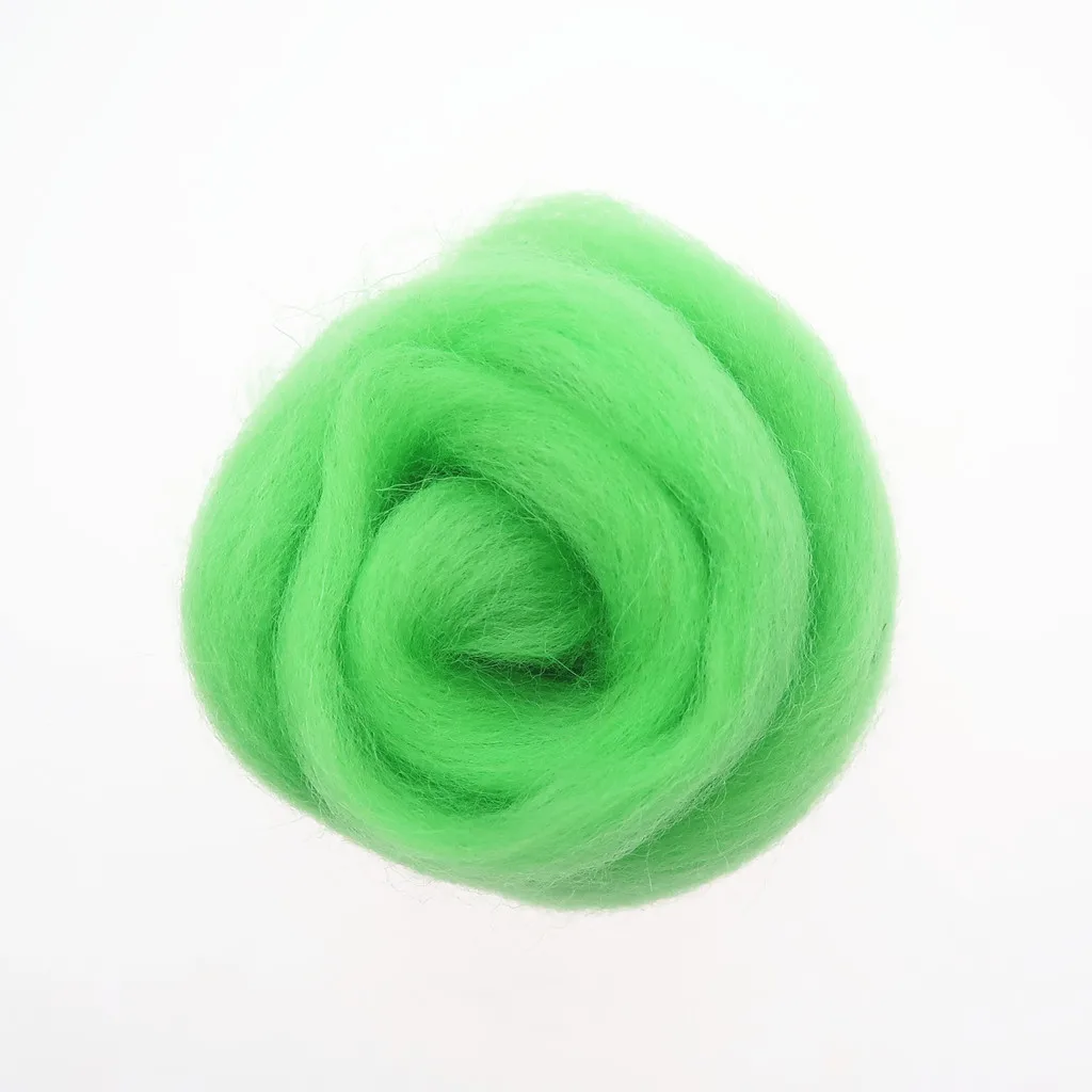 10/50/100 г светло зеленая серия шерсть волокно цветок животные игрушка Шерсть