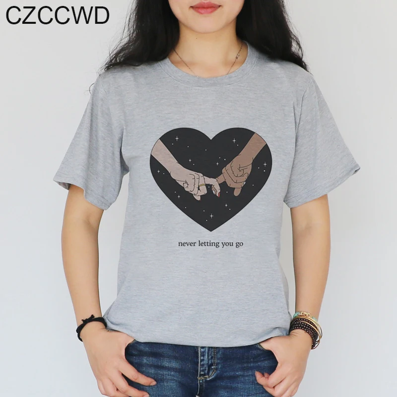 

CZCCWD New Women T-shirts Casual Harajuku Abstract Printed Tops Tee Summer Female Aesthetic Short Sleeve T Shirt Camisetas Mujer