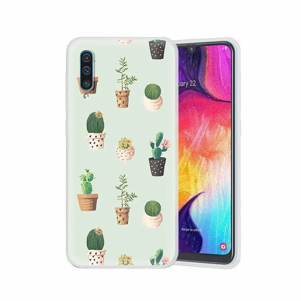 

Cute Green Cactus Potted Plant Translucent Matte Case for Samsung Galaxy A51 5G A50 A71 A21s A31 A10 A20 A30 A40 A41 Soft Cover