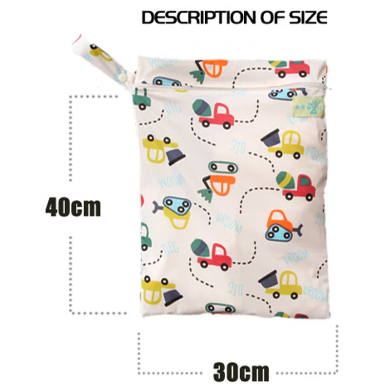 Сумка для детских подгузников 30*40 мультяшная водонепроницаемая многоразовая