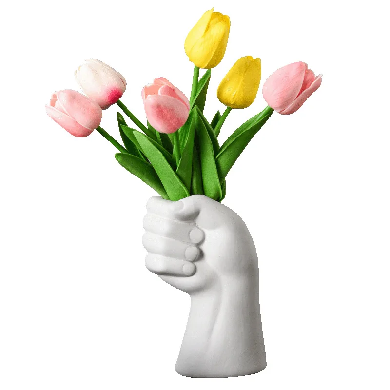 

Nordic creative ceramic vase handmade white flower arrangement flower pot modern home living room decoration ornaments