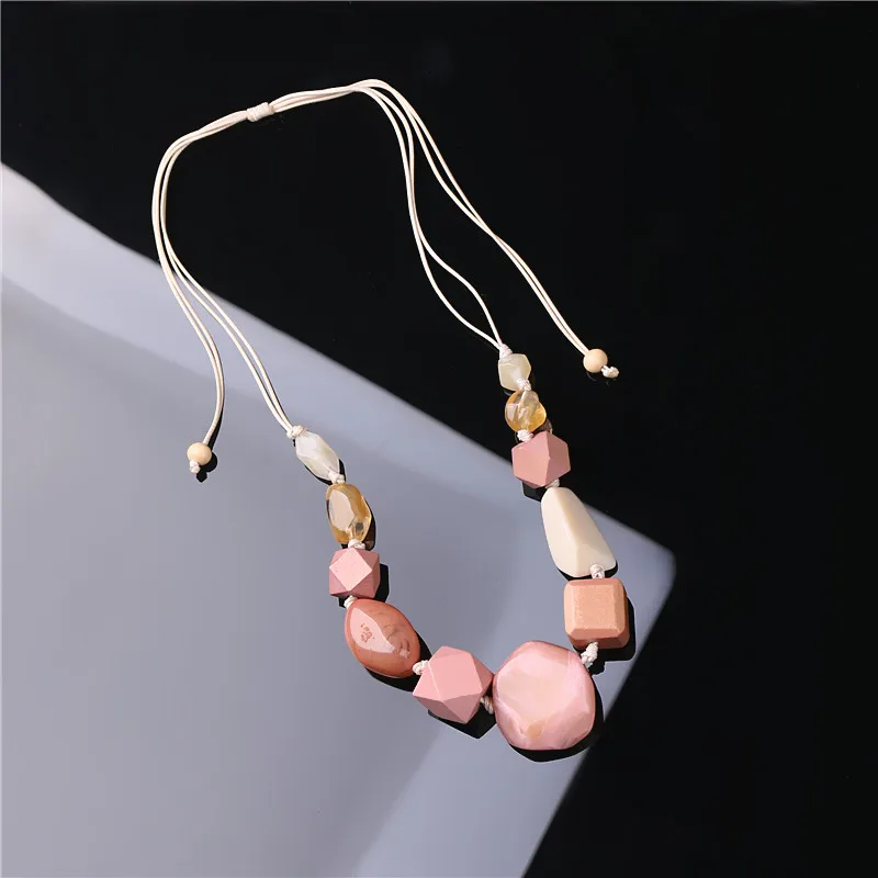 2021 модное ожерелье с подвеской из дерева и смолы для женщин модная цепочка на