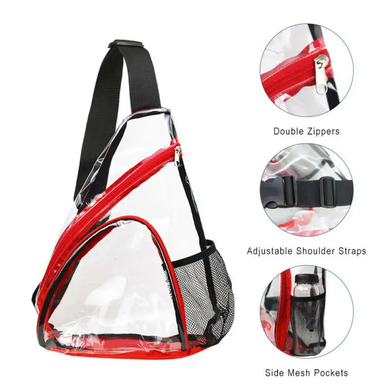 

Fashion chest Bag for Men Women Clear Shoulder Bag 2019 Handbags Women Versatile Messenger Bag Stadium Approved Transparent bag