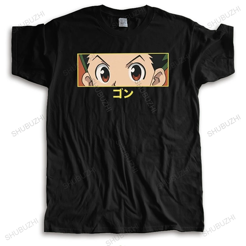 

HXH GON EYES T-shirt Homme Pure Cotton Hunter x Hunter Tee Shirts Round Neck Short Sleeve Japanese Manga Anime TShirt Merch
