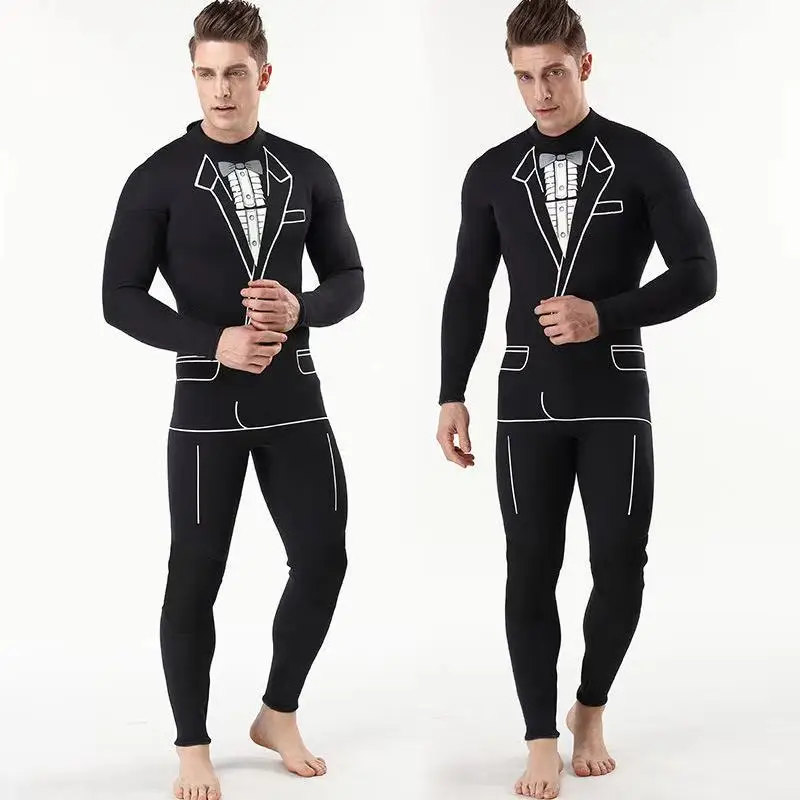 Неопреновый Мужской гидрокостюм с длинным рукавом костюм для дайвинга 3 мм