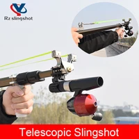 new telescopic sliding mechanical slingshot hunting catapult powerful stainless slingshot outdoor hunting shooting double safety