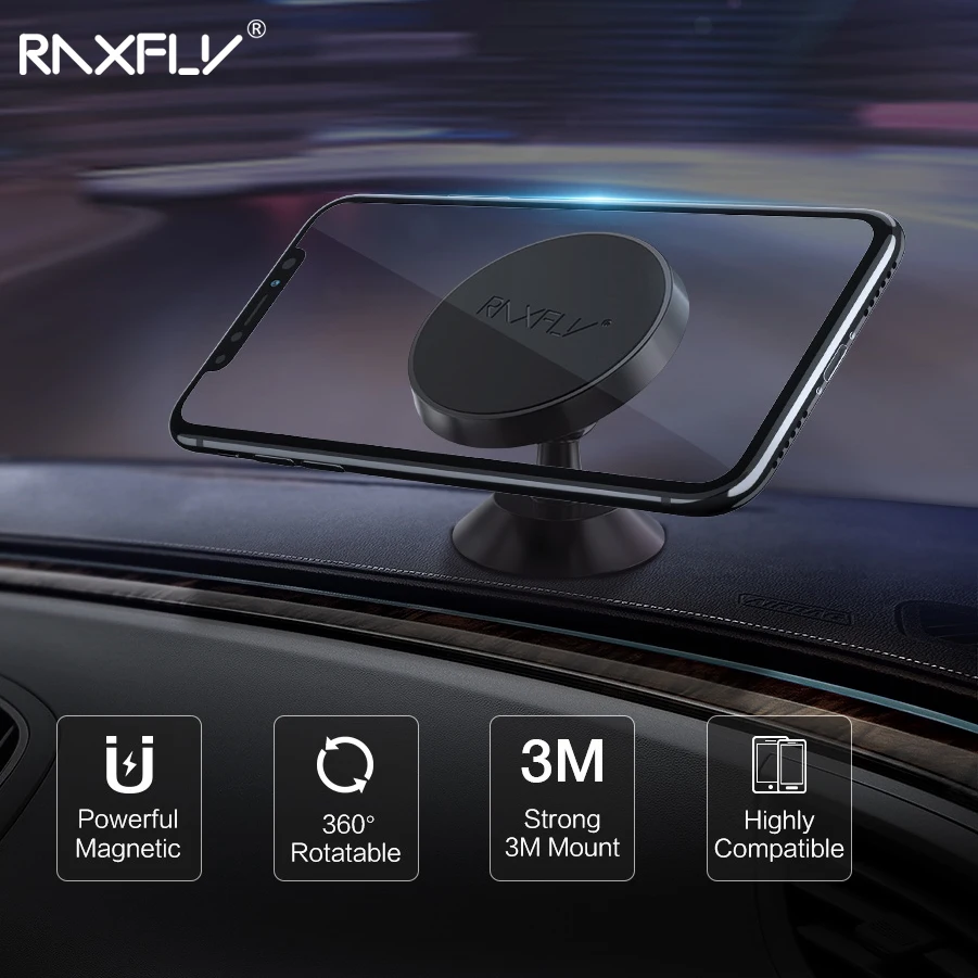 RAXFLY автомобильный держатель Магнитный стоять Авто Магнит gps Универсальный автомобильный держатель мобильного телефона для iPhone samsung смартфон 360 вращения магнит для телефона держатель для телефона в машину