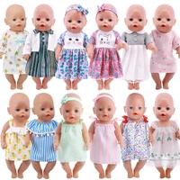 reborn doll clothes one piece skirt kitty dress with headband for 18inch american women 43 45cm born baby bourne doll gift toys