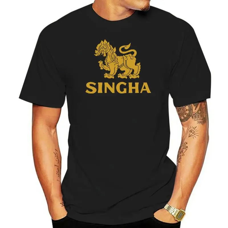 

New Fashion Singha Beer Logo T Shirt Mens Pullover Loose Shirt Tee Tops Cotton Clothes