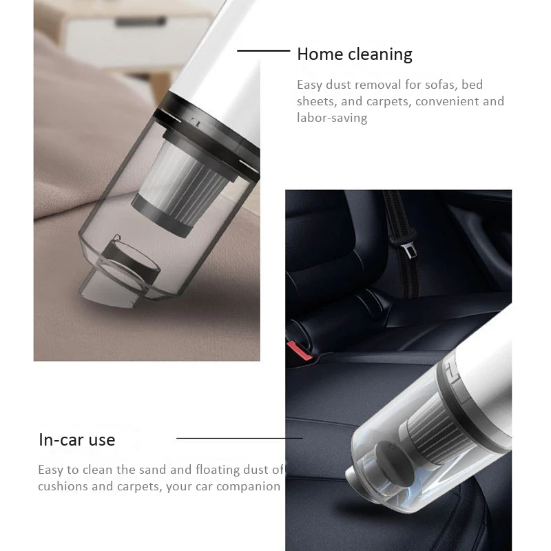 Мини беспроводной автомобильный пылесос влажный сухой двойного назначения