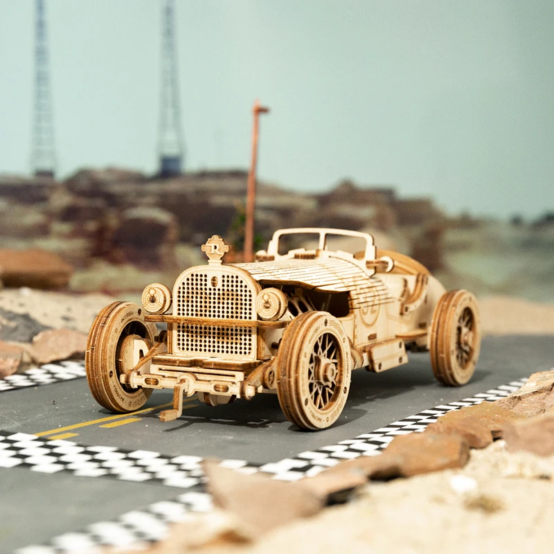 Robotime ROKR 3D деревянная игра головоломка Сборная модель гоночного автомобиля