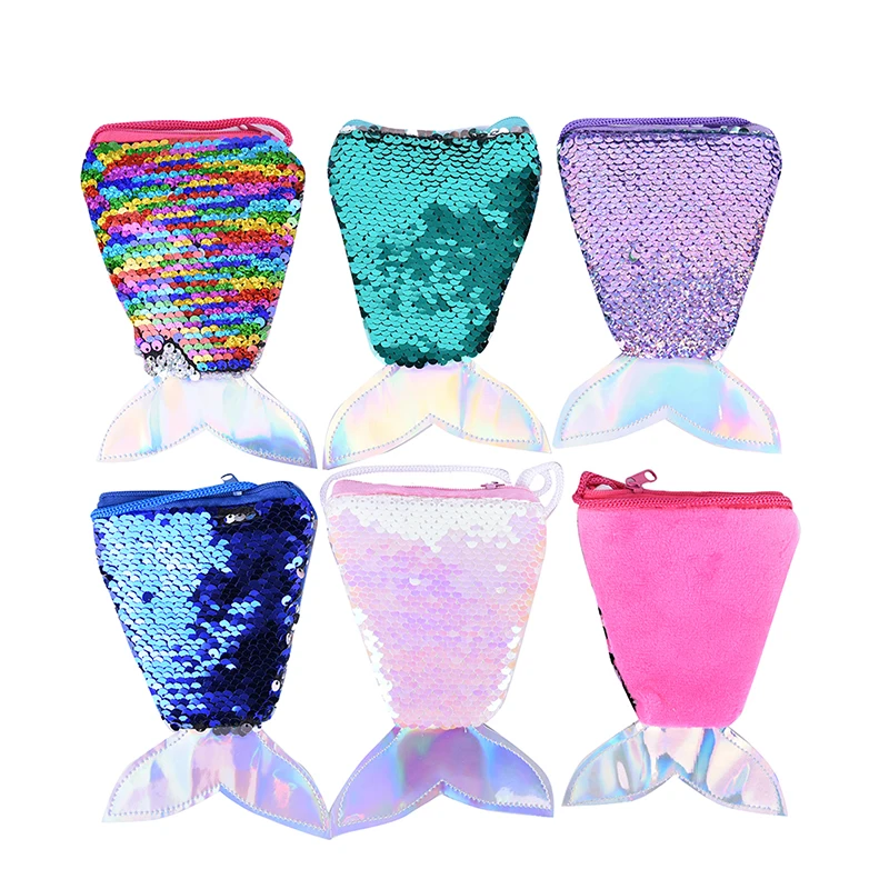 1 шт. кошелек для монет с блестками и хвостом русалки сумки через плечо детей