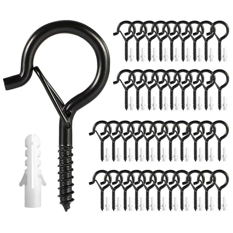 

40 Pack Q-Hanger Christmas Lights Hanger Hooks Screw Hooks Wall Cabinet Ceiling Hooks For New Year Party Garage Party
