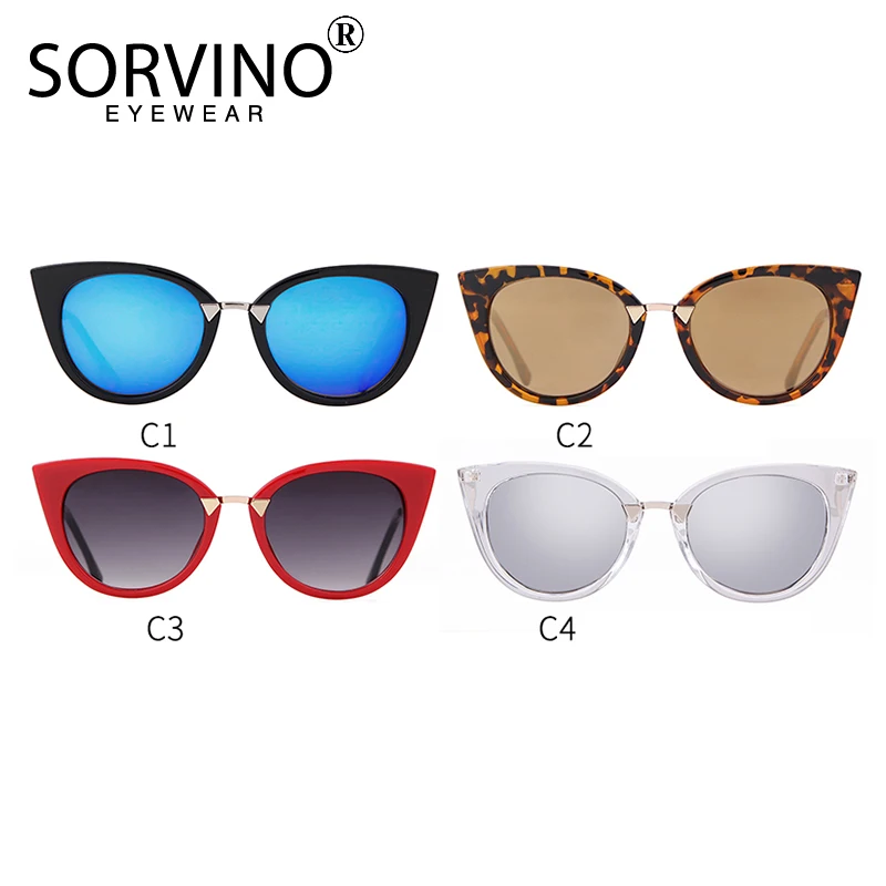 Женские солнцезащитные очки с кошачьим глазом SORVINO винтажные дизайнерские 90s