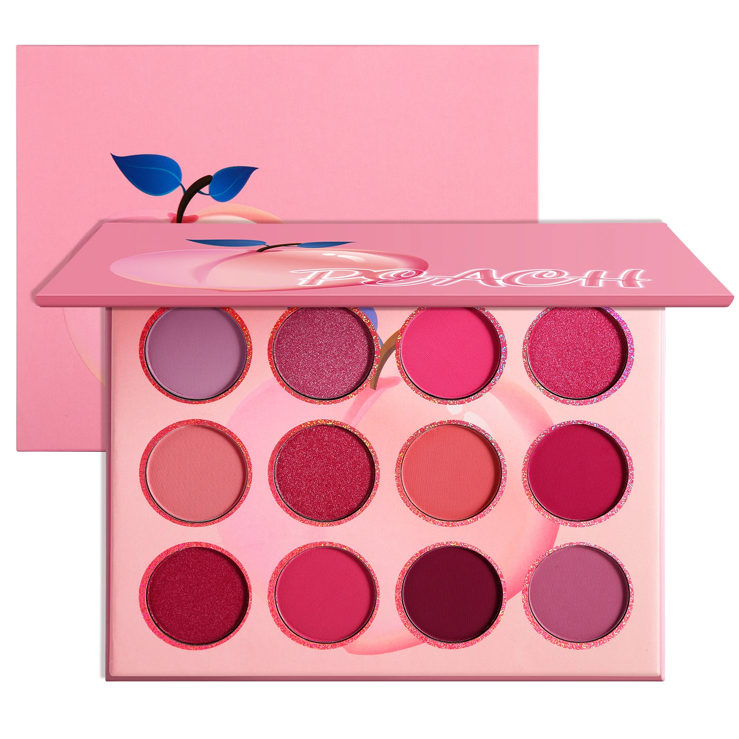 

DE'LANCI Red Pink Eyeshadow Palette bright Rose Red Makeup for Women And Girls Peach Makeup Kit Matte Glitter For Eye Cosmetics