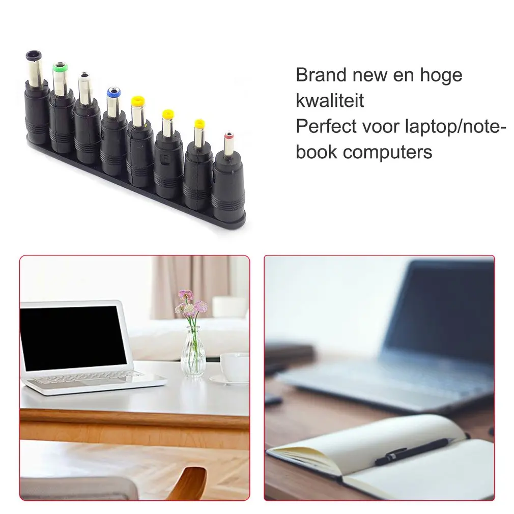 

8pcs Male to Female DC power adapter 5.5X2.1mm Jack Plug laptop adaptor Connector 6.3 6.0 5.5 4.8 4.0 3.5mm 2.5 2.1 1.7 1.35mm