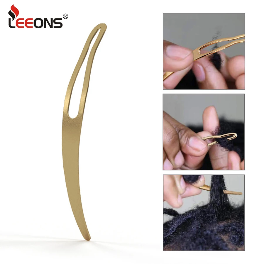 Leeons золотые дреды Блокировка иглы Locs система блокировки вязаные крючком косички