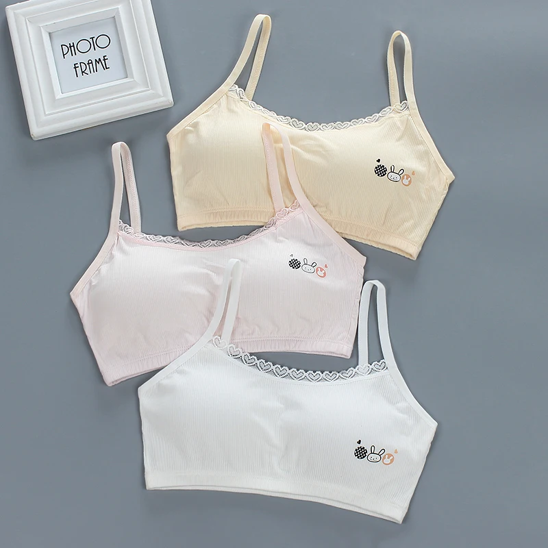 

Bra Girls Training Cotton Puberty Kids Cartoon Lingerie Sport Tops Training Breathable Underwear Yoga Gym Children Vests 15-28Y