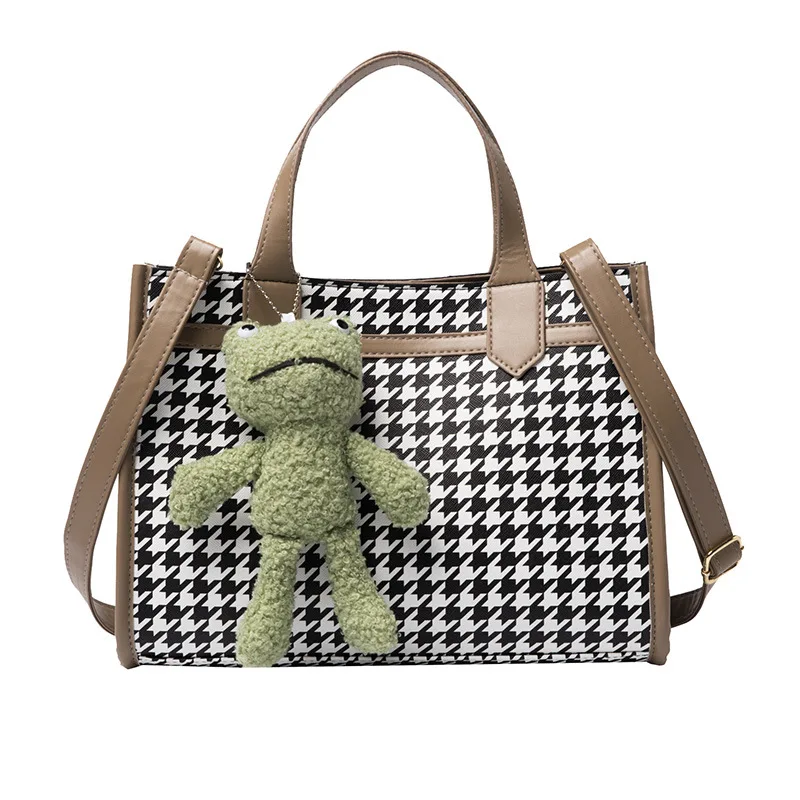 

Net red plaid foreign style women's bag autumn and winter new fashion casual handbag wool Joker shoulder tote bag