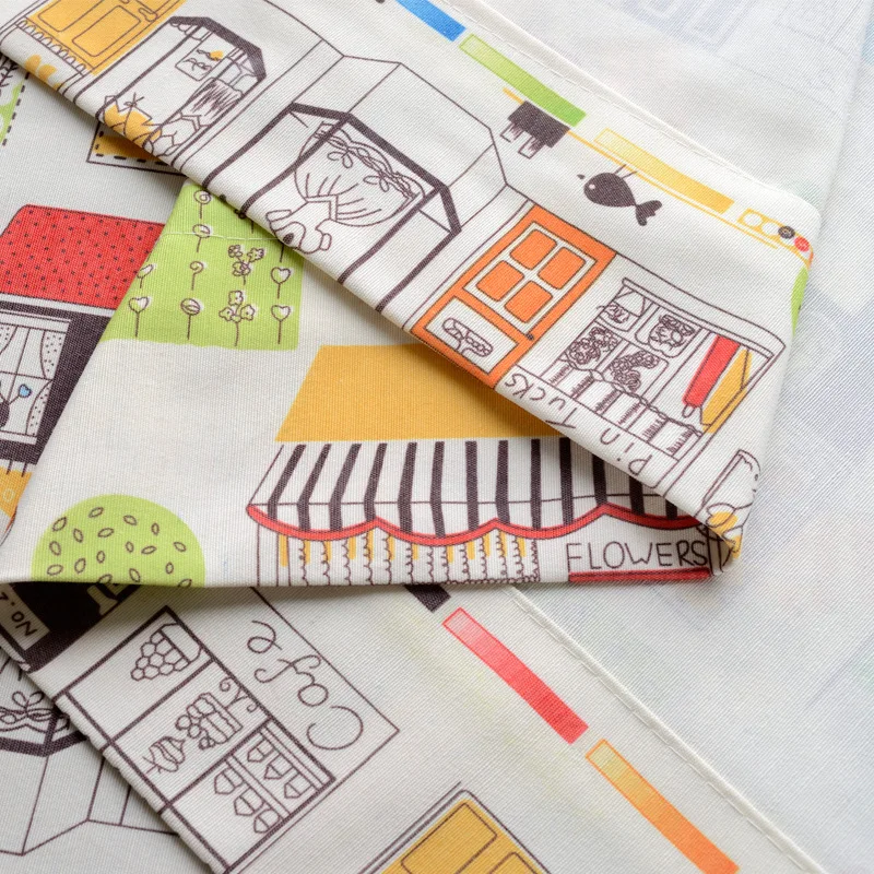 

Charm House Printed Curtains Simple Modern Kids Children for Bedroom Drapes Cartoon Eco-friendly Cotton Linen Curtains Custom