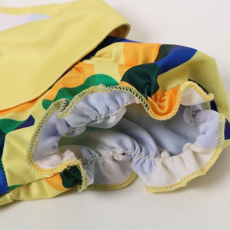 

Toddler Girl Doll Dresses Girls Bright Printed Cartoon Baby Gilrs Cute Dress Baby Girls Dress Puff Sleeve Dress Princess Dresses