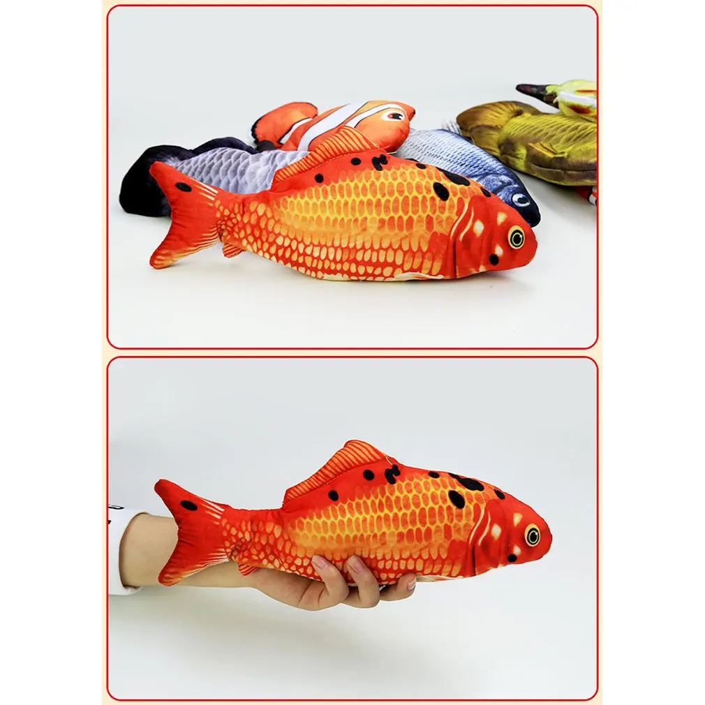

Electric Cat Toys Plush Interactive Electronic Bite Resistant Chew Molar Moving Dancing Fish Toy Kitten Grinding Claw