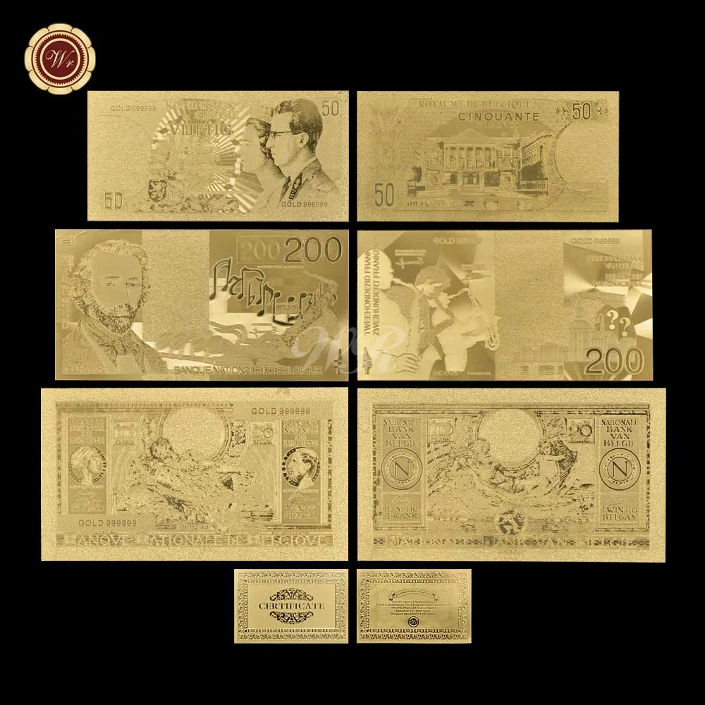 3 шт./лот WR поддельные купюры бельгийские Позолоченные банкноты реквизит фольга