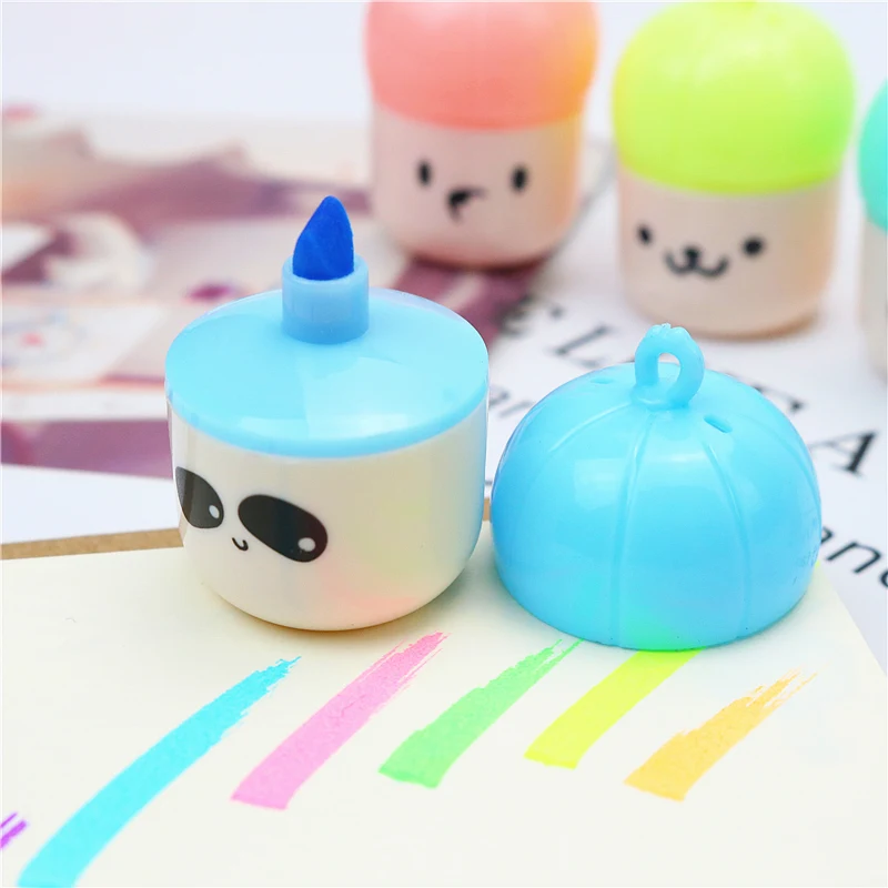 6PCS/LOT Little Pig Cute 6 Color Marker Highlighter marks students drawing Mini color pen set | Канцтовары для офиса и дома