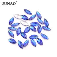 junao 715mm 100pcs dark blue pointback glass rhinestones stickers horse eye crystal stones gems strass applique for decorations