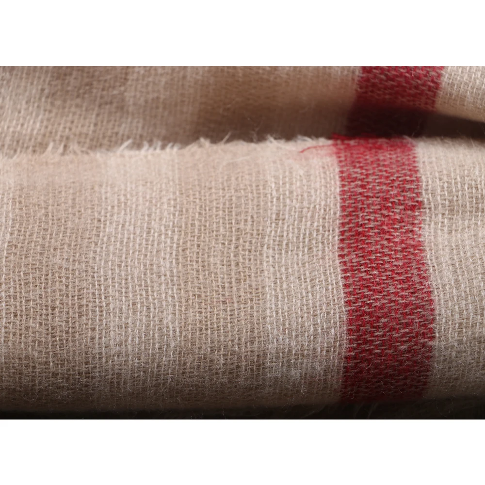 Модный кашемировый шарф-одеяло зимний шарф в клетку из пашмины бежевого цвета