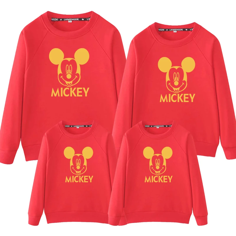 

Disney Mickey head parent-child fall/winter mother-child mother-daughter cotton long-sleeved sweater mommy and me outfits