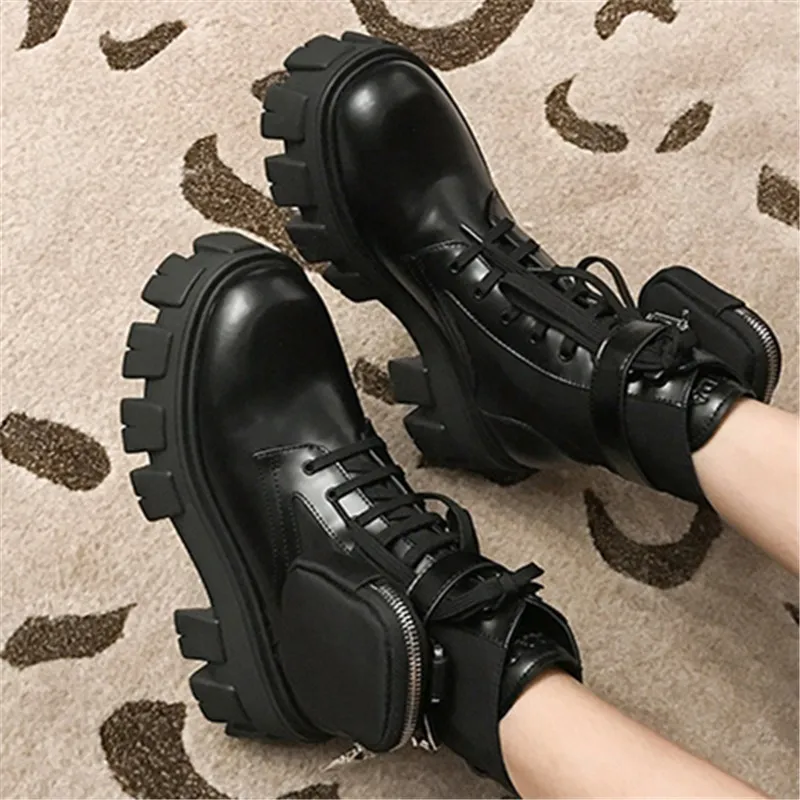 

Pocket Style Women's Fashion Boots 2020 Summer Fashion Microfiber Leather Women Shoes Ladies Trainers Footwear