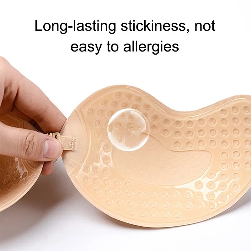 Женские самоклеящиеся невидимые вкладыши для бюстгальтера пуш-ап без бретелек