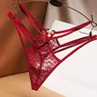 Сексуальное прозрачное женское нижнее белье с вырезами кружевные модные перекрестные ремни В Комплекте Стринги с украшением из жемчуга футболки вышитые стринги