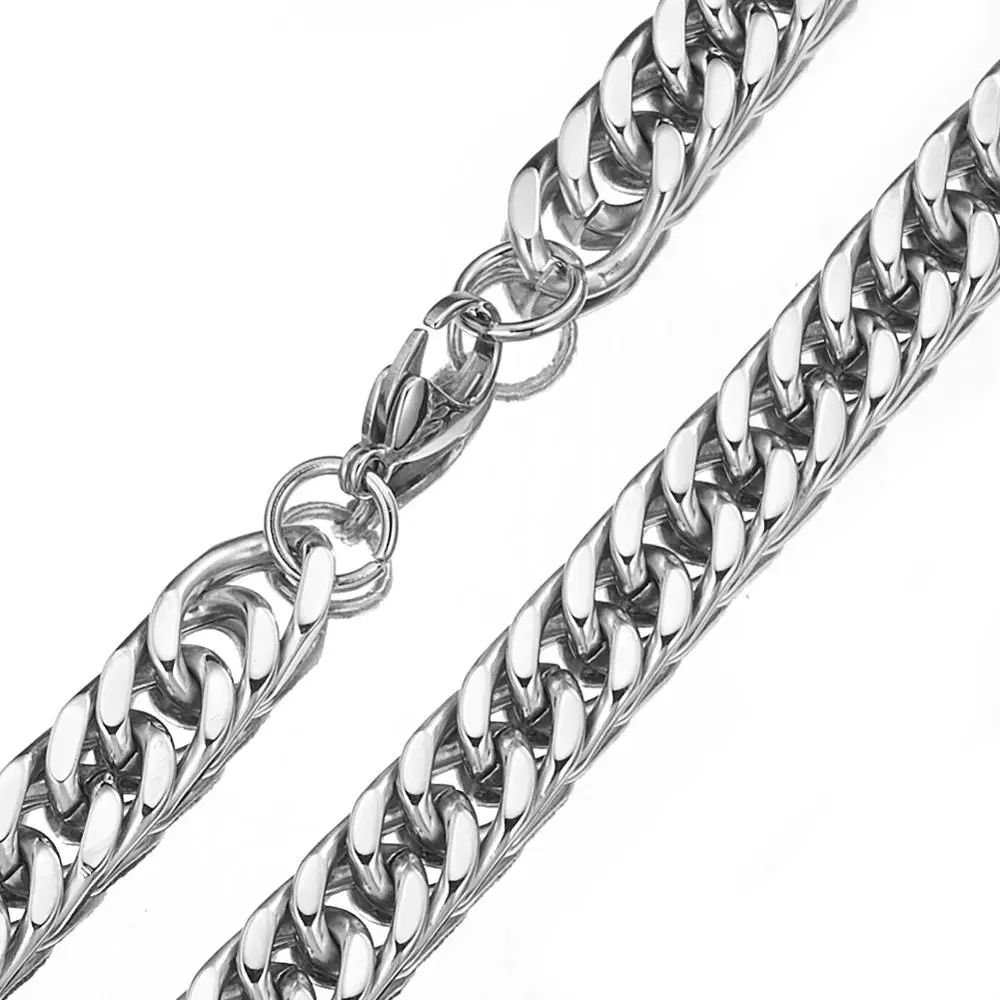 Тонкая цепь из нержавеющей стали с кубинским панцирным плетением ожерелье или