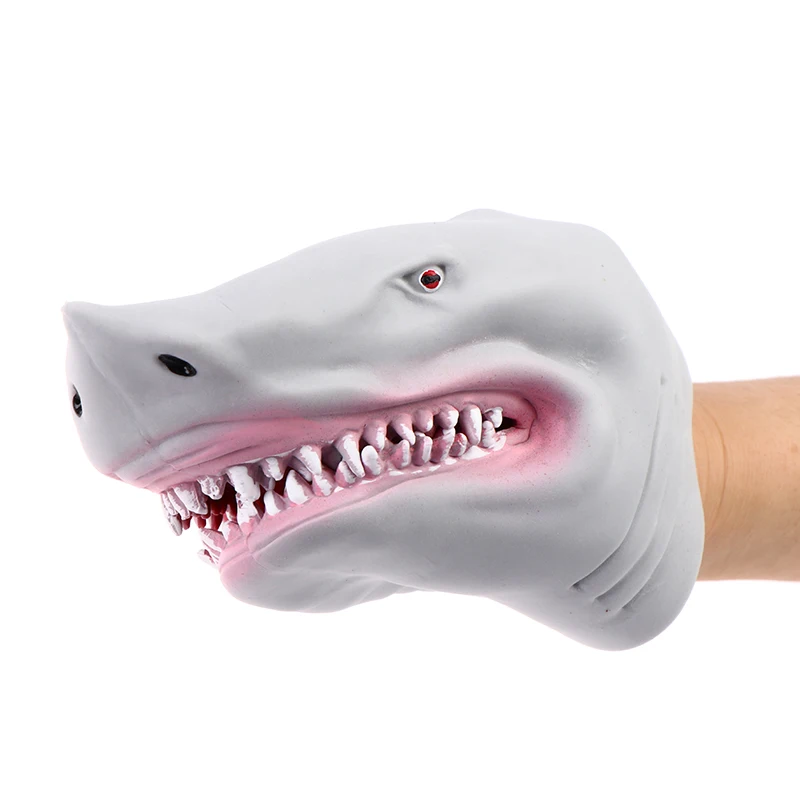 1 Pc Shark Hand Puppet TPR Gray Glove Telling Story Doll Props |