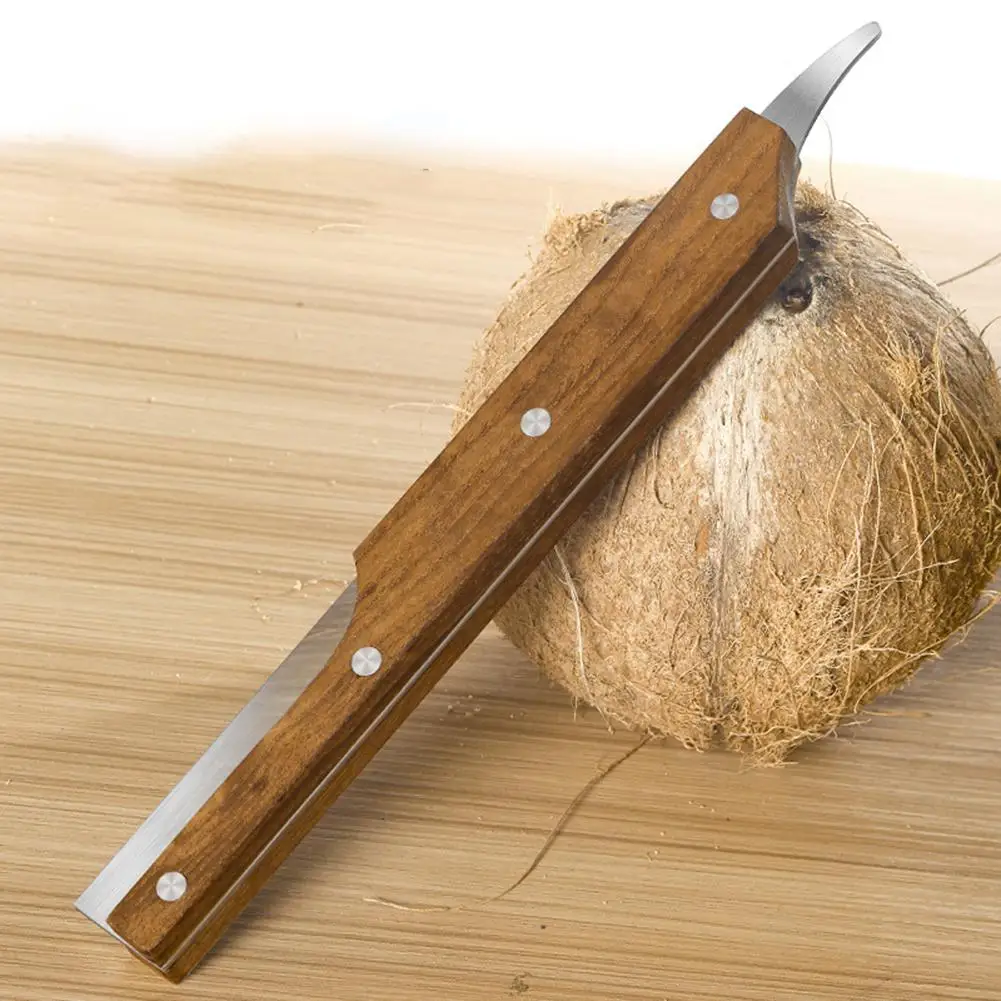 Новая деревянная ручка фрукт для Творческий кокосовое Ножи двухсторонний резак