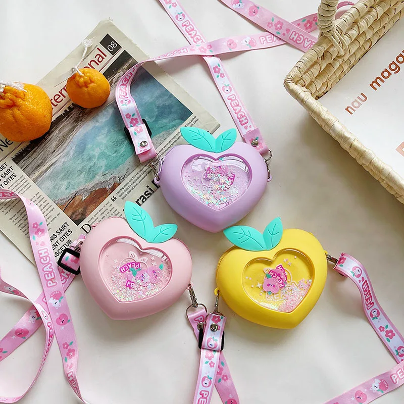 

Silicone Shoulder Bag Fidget Toys Fashion Kawaii Cartoon Quicksand Messenger Bag Pop It Storage Bag Coin Purse Children Gifts