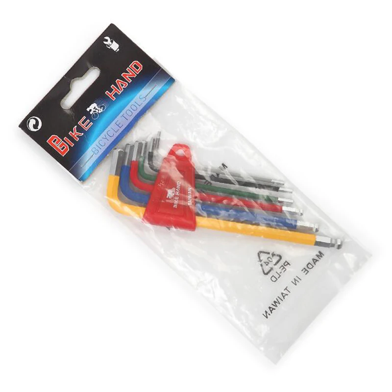 

Bicycle Repair Tool Colorful Allen Wrench Set 6 pcs 1.5mm - 10mm Allen Wrench Tools Portable Cycling Repair Wrench Tool Kit