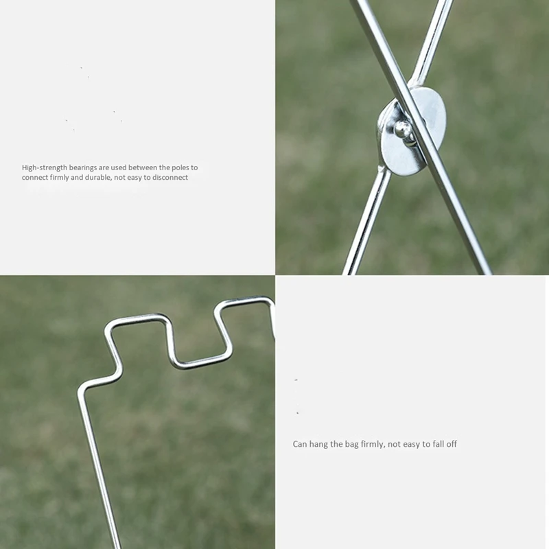 

Folding Trash Bag Holder Stand Portable Foldable Outdoor Camping Picnic Garbage Rack Hanging Plastic Bag Holder