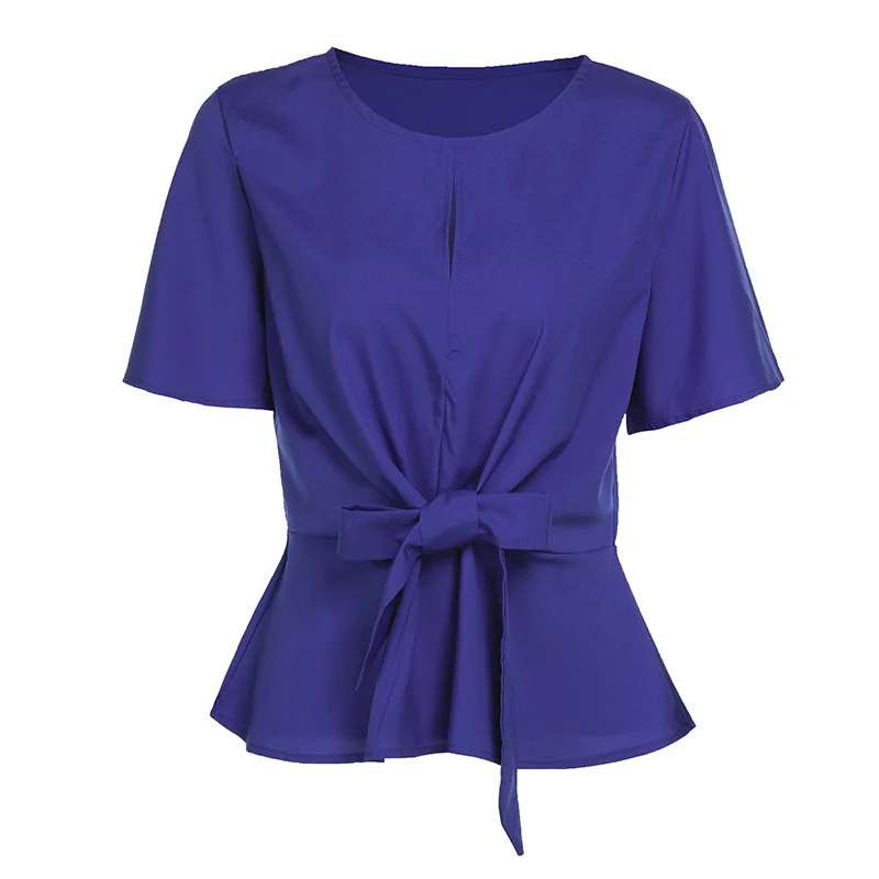 Шифоновая блуза с рукавами в виде бабочки оборками сезон весна-лето Модные