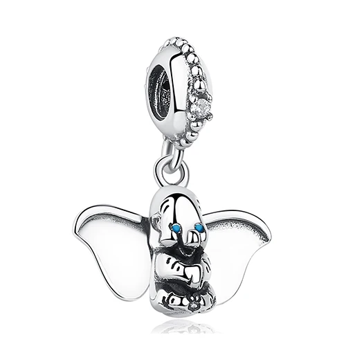 Оригинальные очаровательные браслеты ELESHE Pandora, 925 пробы, серебряные, животные, лиса, медведь, кошка, собака, подвески, бусины для женщин, сделай сам, изготовление ювелирных изделий - Цвет: PY1839