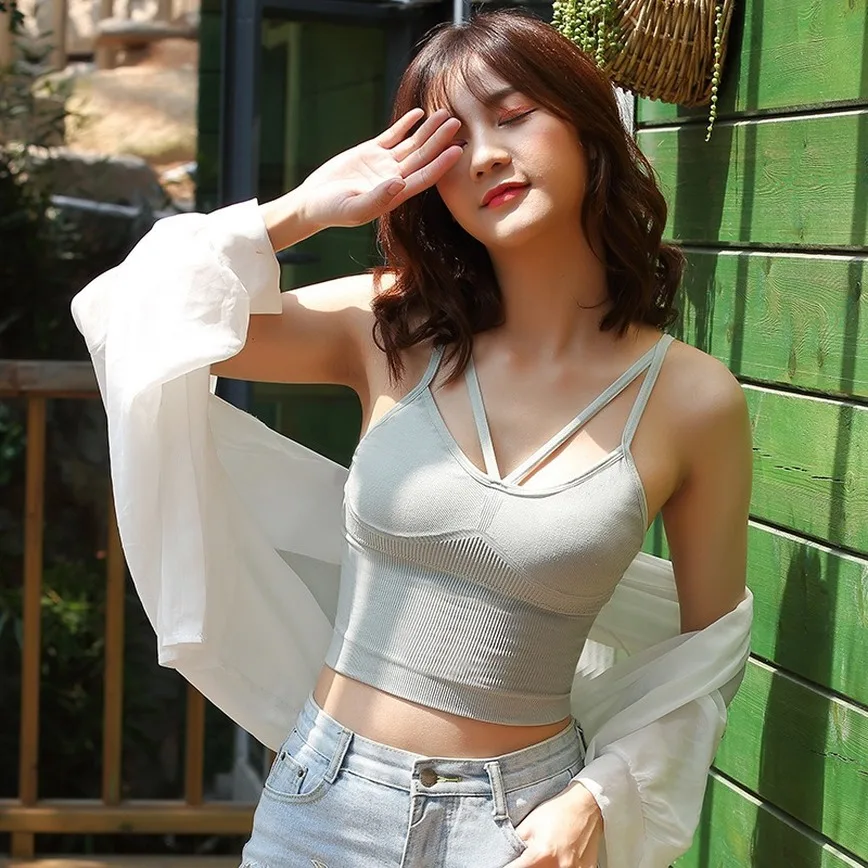 Женские летние сексуальные бандажные майки с перекрестными лямками пляжный