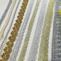 1yards latest silver gold lace fabric high quality curtain christmas decoration ribbon guipure sewing trimmings for clothes lx08