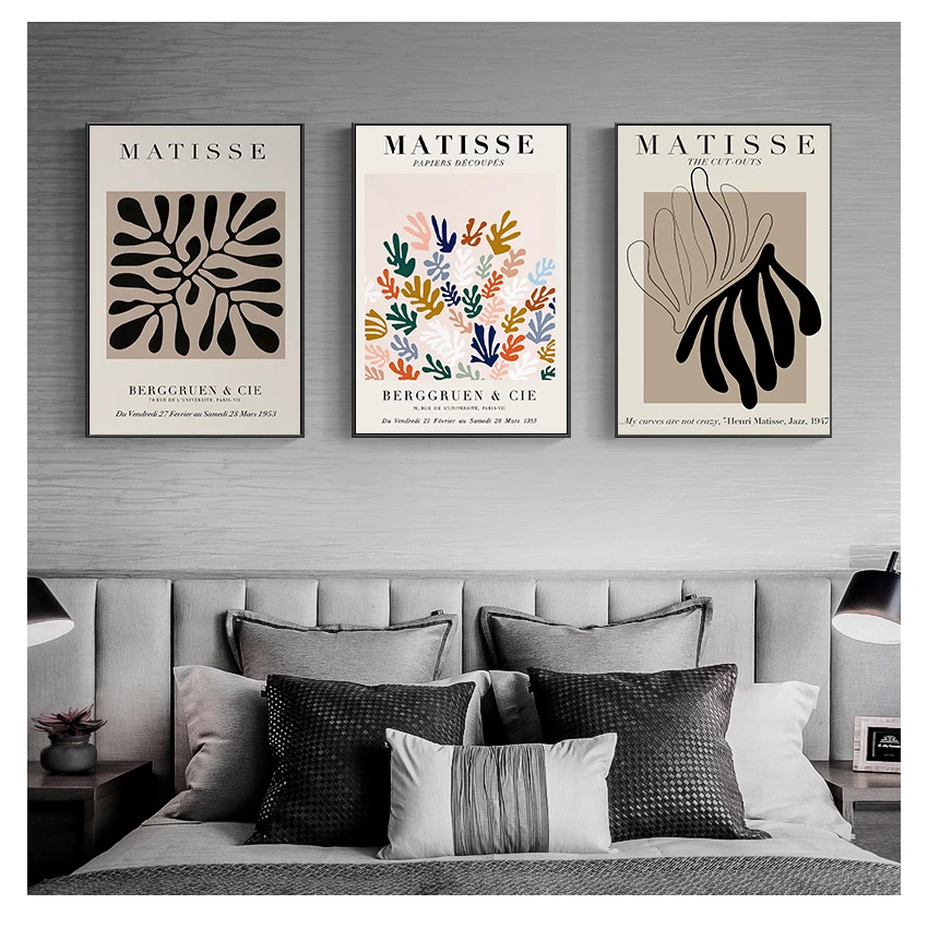 

Картина на холсте Matisse, цветные стильные плакаты и принты, настенное искусство для гостиной, домашний декор, геометрический абстрактный пос...